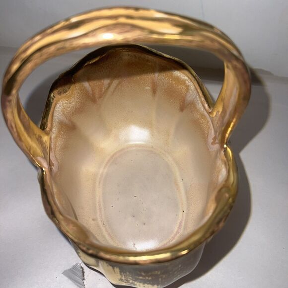 Stangl Granada Gold Porcelain Basket 3621 Hand Painted - Picture 5 of 12